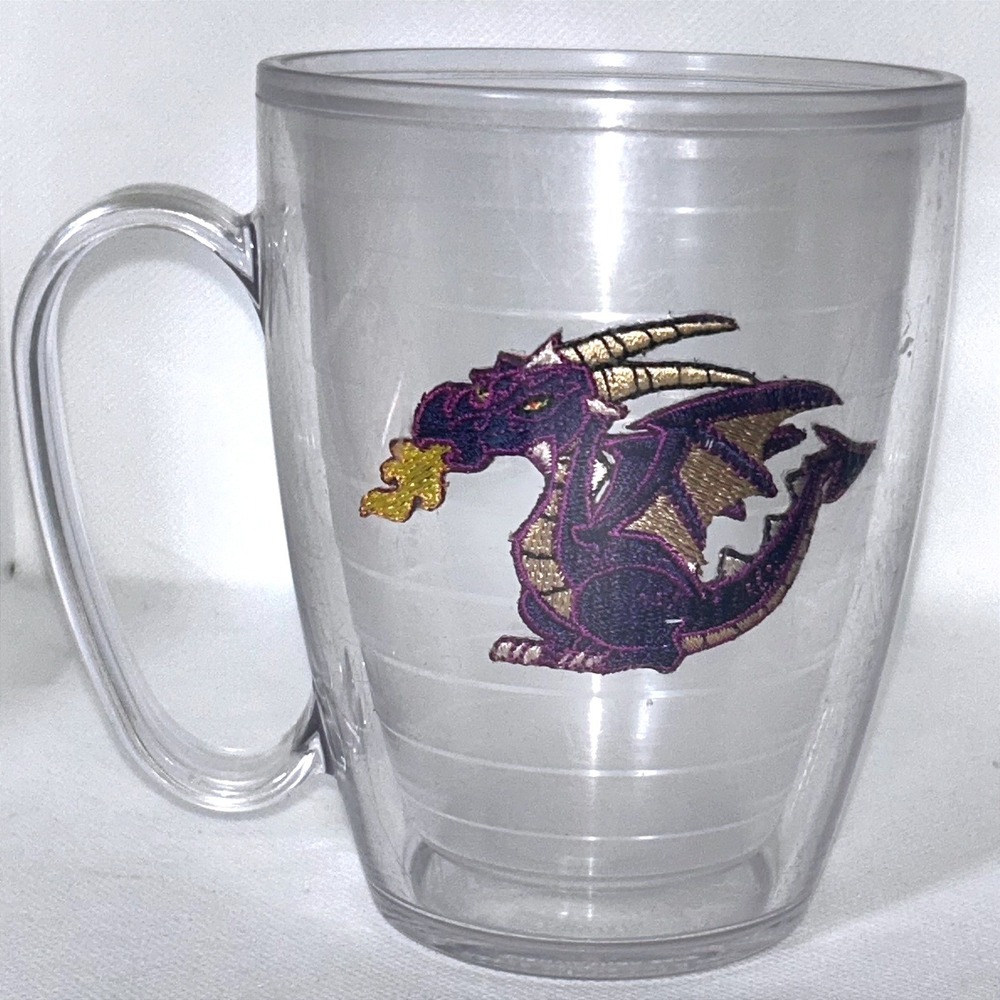 Tervis Embroidered Purple Dragon Insulated Mug 16 oz Double Wall Handle 2011